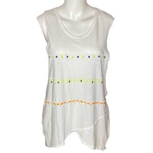 Victoria’s Secret White Beaded Asym Muscle Top